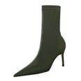 thumbnail image 2 of Roncen Women's Stretch Lycra Ankle Boots - Slim High Heel Pointed Toe Slip-on Casual & Minimalist Fashion Boots with Elastic Comfort, 2 of 9