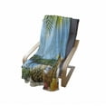 thumbnail image 4 of Tropical Soft Flannel Fleece Blanket, Fresh Summer Fruits Coconut and Pineapple Drinks at Exotic Beach Palm Trees, Cozy Plush for Indoor and Outdoor Use, 60" x 80", Blue Green Brown, by Ambesonne, 4 of 6