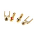 thumbnail image 5 of Brass gold plated Y-type fork speaker plug or screw fork connector adapter, 5 of 5