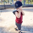 thumbnail image 3 of FRSASU Kids Pants ,Toddler Baby Boy Hooded Vest Tops+Shorts Pants 2Pcs Outfits Clothes Set, 3 of 9