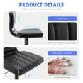 thumbnail image 6 of Set of 2 Adjustable Bar Stools with Back, Modern Armless PU Leather Counter Height Barstools, 360° Swivel Chairs with Thick Cushions for Kitchen Dining Pub Cafe (Black), 6 of 11