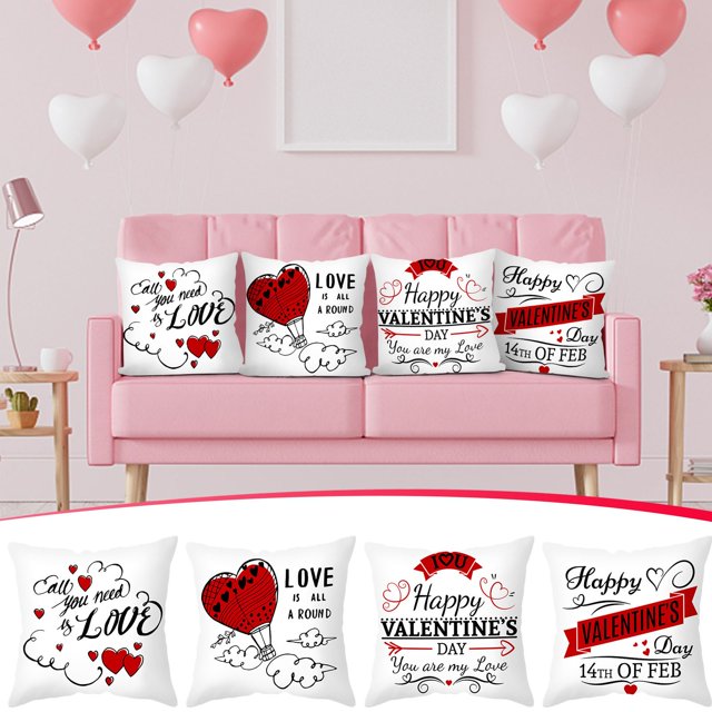 Fiudx Ofertas Y Liquidación Amor Día De San Valentín Almohada De Lino Sucio Cabecera Almohada Pareja Regalo Decoración Funda De Almohada Sofá Almohada