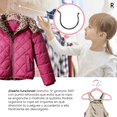 thumbnail image 4 of 50 Ganchos Infantiles De Terciopelo Antideslizantes 360º Xtellar Color Rosa, 4 of 4