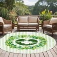 thumbnail image 4 of Round Rug 5Ft Washable Non-Slip, St. Patrick's Day Circle Area Rugs for Living Room Bedroom, Lucky Shamrock Wreath Lips Green Stripes Indoor Floor Mats Carpet Runner for Home Decor Aesthetic, 4 of 8