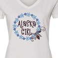 thumbnail image 4 of Inktastic Alaska Girl Forget-Me-Not Flower Women's V-Neck T-Shirt, 4 of 5