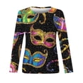 thumbnail image 4 of RXMEKW Chandail Imprimé Carnaval pour Femmes Manches Raglan Haut Décontracté Manches Longues Mélange Polyester Grande Taille, 4 of 5