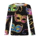 thumbnail image 4 of Xuyuer 2026 Womens Long Sleeve Tops Mardi Gras Costumes Fashion Round Neck Printed Blouse Raglan Sleeve Plus Size Top, 4 of 5