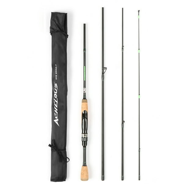 Portable Travel Fishing Rod Lightweight Carbon Fiber 4 Pieces Fishing Pole  1.96m