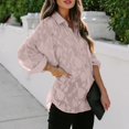 thumbnail image 2 of Baywell Women Plus Size Button Down Shirts Casual Loose Long Sleeve Printed Lapel Long Blouses Tops  Pink M, 2 of 6