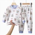thumbnail image 4 of Gibobby Toddler Kids Boy Long Clothing Set 0 6 12 18 24 Months 2T 3T Toddler Boys Outfits Long Sleeve Prints Tops Pants Child 2Pcs Set Kids Fall Winter Clothes for Boys Set(2-3 Years,Sky Blue), 4 of 4