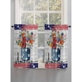 thumbnail image 5 of Independence Day Bathroom Window Curtain, Red Blue Flag Flowers Wooden Grain Light Filtering Coffee Kitchen Curtains, Bedroom Living Room Curtains 2 Panel 84"x45", 5 of 6