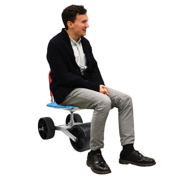 WenDissy 360° Rotatable Rolling Garden Stool with Wheels, Height Adjustable Foldable Backrest Steel Work Seat for Farm Garden