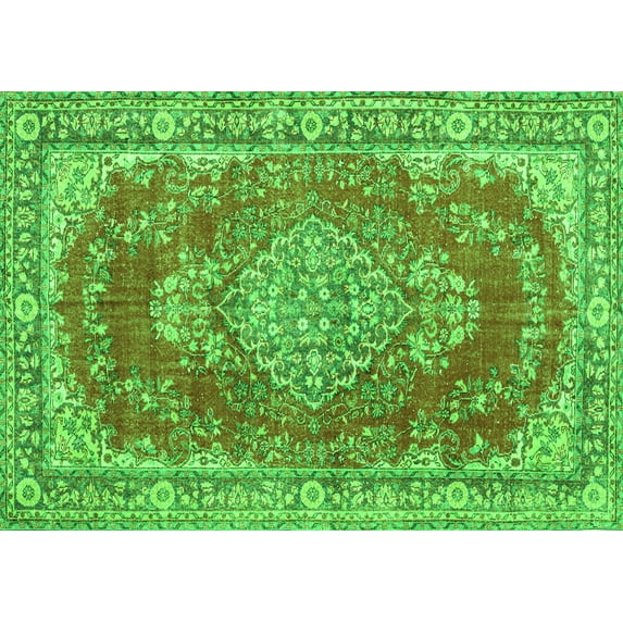 Ahgly Company Indoor Rectangle Persian Green Traditional Area Rugs, 4' x 6'