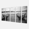 thumbnail image 2 of Benches on Bridge by Water Side - Bridge Canvas Art Print, 2 of 3