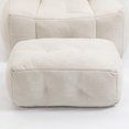 thumbnail image 6 of Fluffy Soft Bean Bag Chair with Ottoman, Comfortable Square Lazy Sofa With Memory Foam, Backrest Accent Sofa Chair For Living Room, Dining Room, Bedroom, Shopping Mall, Corridor, White, 6 of 9