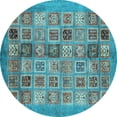 thumbnail image 1 of Ahgly Company Indoor Round Abstract Light Blue Modern Area Rugs, 6' Round, 1 of 4