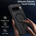 thumbnail image 5 of Magnetic Case for Google Pixel 8 Pro, Translucent Matte Anti-Fingerprint,Compatible with MagSafe,Slim Fit Shockproof Protective Phone Case for Pixel 8 Pro Case (Black), 5 of 6