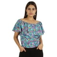 thumbnail image 1 of Moomaya Hauts Imprimés pour Femmes Manches Courtes Évasées Blouse, 1 of 7