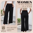 thumbnail image 4 of VDJ Wide Legged Pants for Women Loose Fit Casual Comfy Lounge High Waist Trousers Flowy Palazzo Black Pants Size XL, 4 of 9