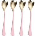 thumbnail image 1 of Dessert Spoons, Heart Shaped Spoons, 18/10 Stainless Steel Spoon Set 4 Pack, 6.7 inches, Ice Cream Spoons, Stirring Spoon, 1 of 5