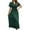 Green, variant on Fesfesfes Pleated Chiffon Dress for Women V Neck Short Sleeve Evening Gowns Loose Casual Waist Lace Up Long Dress Semi Formal Wedding Guest Dress
