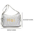 thumbnail image 2 of Bolso Hobo Elegante para Mujer Al Aire Libre Con Letras Bordadas Gran Capacidad Lona, 2 of 9