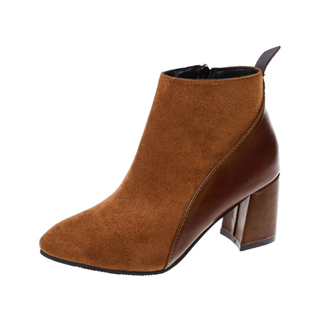 NECHOLOGY Botas Mujer Adulto Femenino Zapatos Botines mujer Botas Botas Fashion Side Tobillo Mujer Cremallera Zapatos botas de mujer (Brown, 9.5)