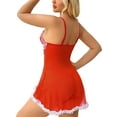 thumbnail image 3 of LWP Women Sexy Lace Chemise Sleepwear Mesh Nightgown Lingerie Babydoll Dress, 3 of 10