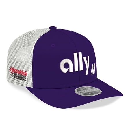 Men's New Era Purple/White Alex Bowman 2026 ally 9SEVENTY Adjustable Trucker Hat