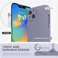 thumbnail image 3 of Designed for iPhone 14 Plus Case with Screen Protector and Camera Protection, Liquid Silicone Phone Case with Soft Microfiber Lining (Lavender Gray), 3 of 14