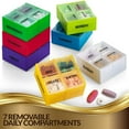 thumbnail image 3 of MEDca Weekly Pill Organizer - 7 Day Storage, with Gold Leather Case, 3 of 5