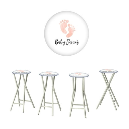 Best of Times Girl Baby Shower Outdoor Bar Stools - Set of
