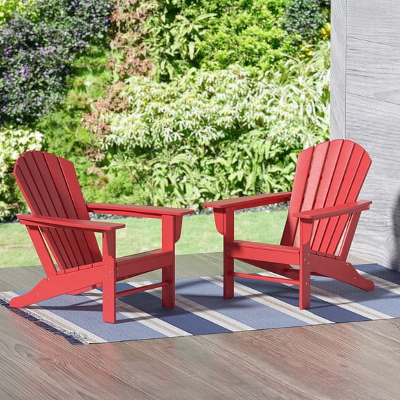 Polytrends  Altura  Outdoor Eco-Friendly All Weather Poly Patio Adirondack Chair (Set of 2) Red