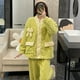 thumbnail image 1 of Pijama de vellón coral para mujer, otoño e invierno, forro polar grueso, estilo cortavientos, ropa de casa que se puede usar al aire libre, 1 of 5