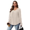 thumbnail image 5 of WIHOLL Long Sleeve Shirts for Women V Neck Tunic Tops Lightweight Womens Sweaters Fall Outfits, 5 of 12