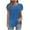 Blue, variant on AherBiu Womens Short Petal Sleeve Tops Crossover V Neck Ruched Loose Summer Tunic Tops to Wear with Leggings