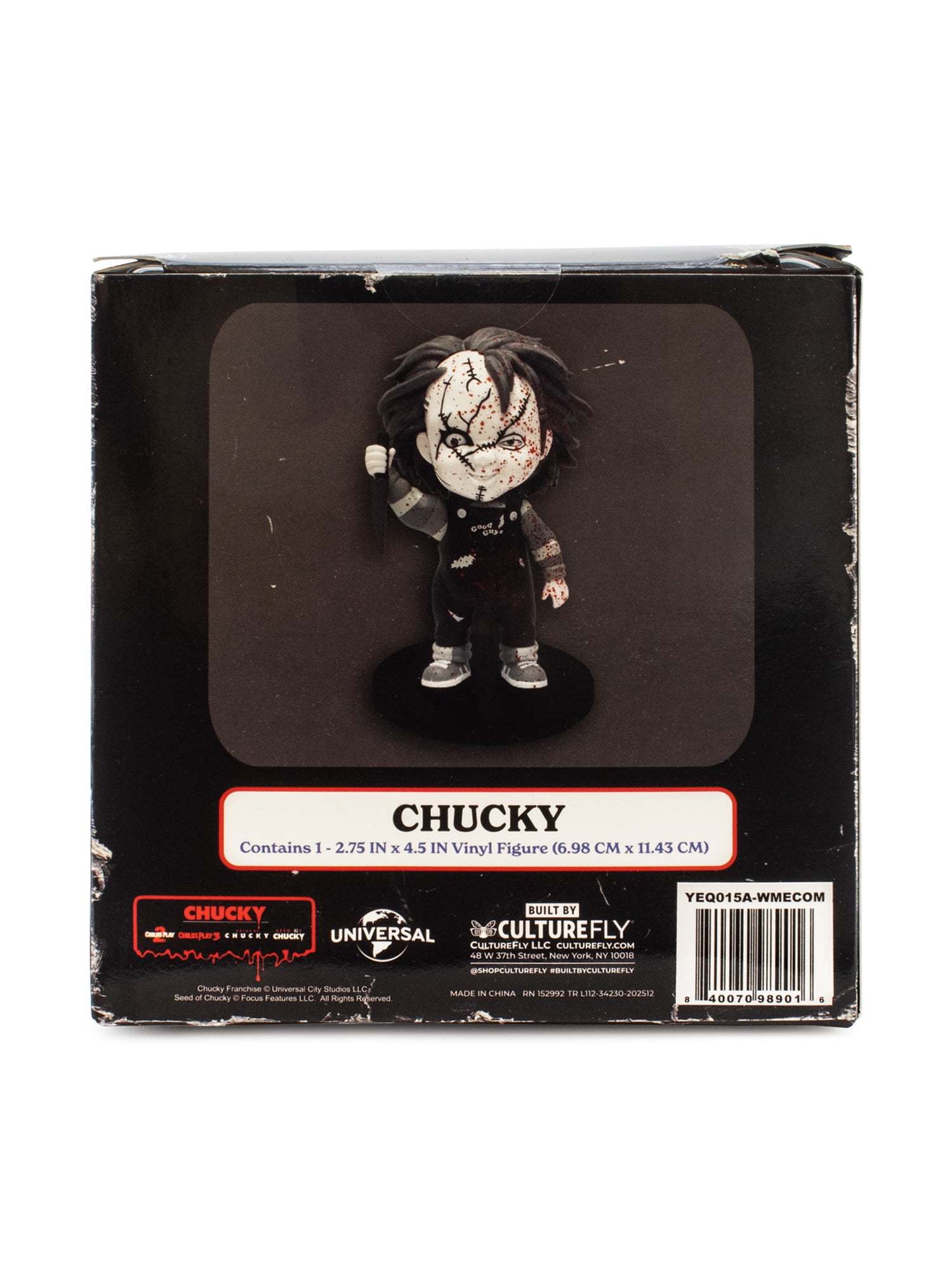 CultureFly Chucky Noir Black & White with Blood Splatter