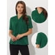 thumbnail image 2 of Blusas de gasa Allegra K con cuello en V casual de manga corta para mujer con corbata Verde Oscuro XS, 2 of 5