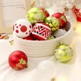 thumbnail image 4 of 16PCS Christmas Tree Ornaments, 2.36 "Red Green Gold Baubles with Painted & Glitter Designs, Xmas Hanging Decor for Holiday Party Home Decor, 4 of 9