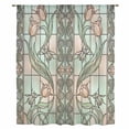 thumbnail image 2 of Stained Glass Sheer Curtains 63 Inches Long, Vintage Colorful Flower Animal Textured Light Filering Curtains, Breathable Simi Curtain Privacy Drapes for Living Room Bedroom Window Treatment, 2 of 9