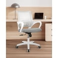 thumbnail image 2 of Office Desk Computer Chair Ergonomic Mesh Gaming Mid Back Seat with Comfy Lumbar Support Adjustable Height Swivel for Home Task (Grey), 2 of 7