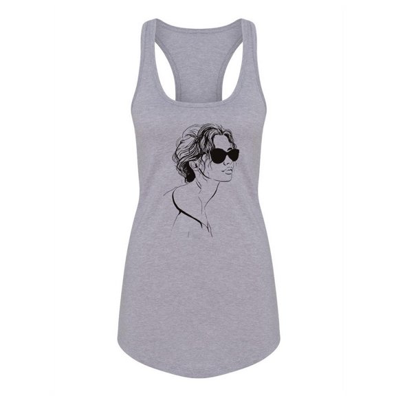 Woman With Sunglasses Racerback Tank Women -Image by Shutterstock, Female Large