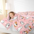 thumbnail image 5 of Manfei Cute Pet Twin Bedding, Cartoon Cup Kitten Bedding Comforter Set, Pink, Pink Reversible, 7pcs, 5 of 6