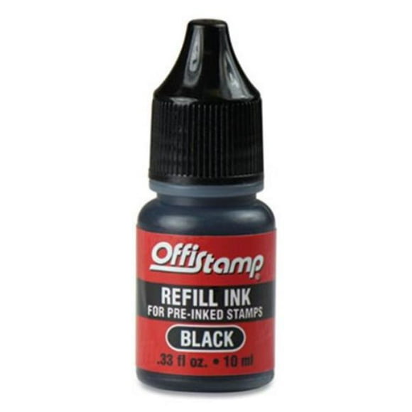Offistamp MKG090724 Recharge d'Encre pour Tampons Pré-Encreurs, Noir