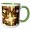 Green/White, variant on 3drose, Image of Geometric Metallic Painted Gold and Bronze Rectangles, 15oz Mug
