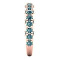 thumbnail image 4 of 3.13 ctw Wedding Band for Women - 18K Rose Gold Blue Moissanite Stackable Eternity Ring, 4 of 6
