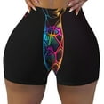 thumbnail image 2 of Salouo Neon Psychedelic Giraffe Print Women's Athletic Shorts,Booty Shorts Biker Shorts High Waisted Elastic Workout Shorts for Yoga Gym Running Sports-XX-Large, 2 of 8
