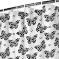 thumbnail image 3 of White Butterfly Black Dot Pattern Shower Curtain 36"x72" ,Bathroom Decorative Shower Curtains Set with 12 Hooks,Modern Waterproof Washable Shower Curtain, 3 of 6