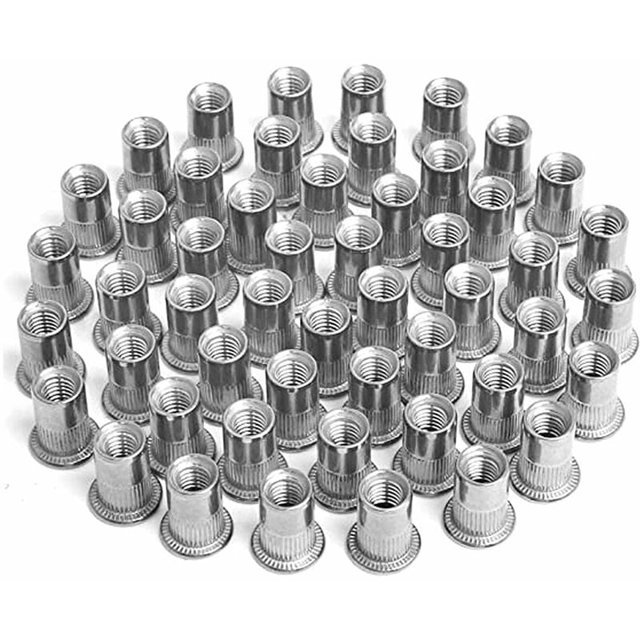 DECKON 100 Uds M4 M5 M6 M8 tuerca de remache, tuercas de remache de inserción roscada, tuercas de remache de acero inoxidable, utilizadas para reparar artesanías de decoración de muebles Kuyhfg Bienvenido a Kuyhfg