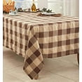 thumbnail image 4 of Fennco Styles Stitched Plaid Tablecloth 70" W X 70" L - Mocha Woven Table Cover for Home, Dining Table, Banquets, Thanksgiving, Christmas, Holidays and Special Occasion, 4 of 4